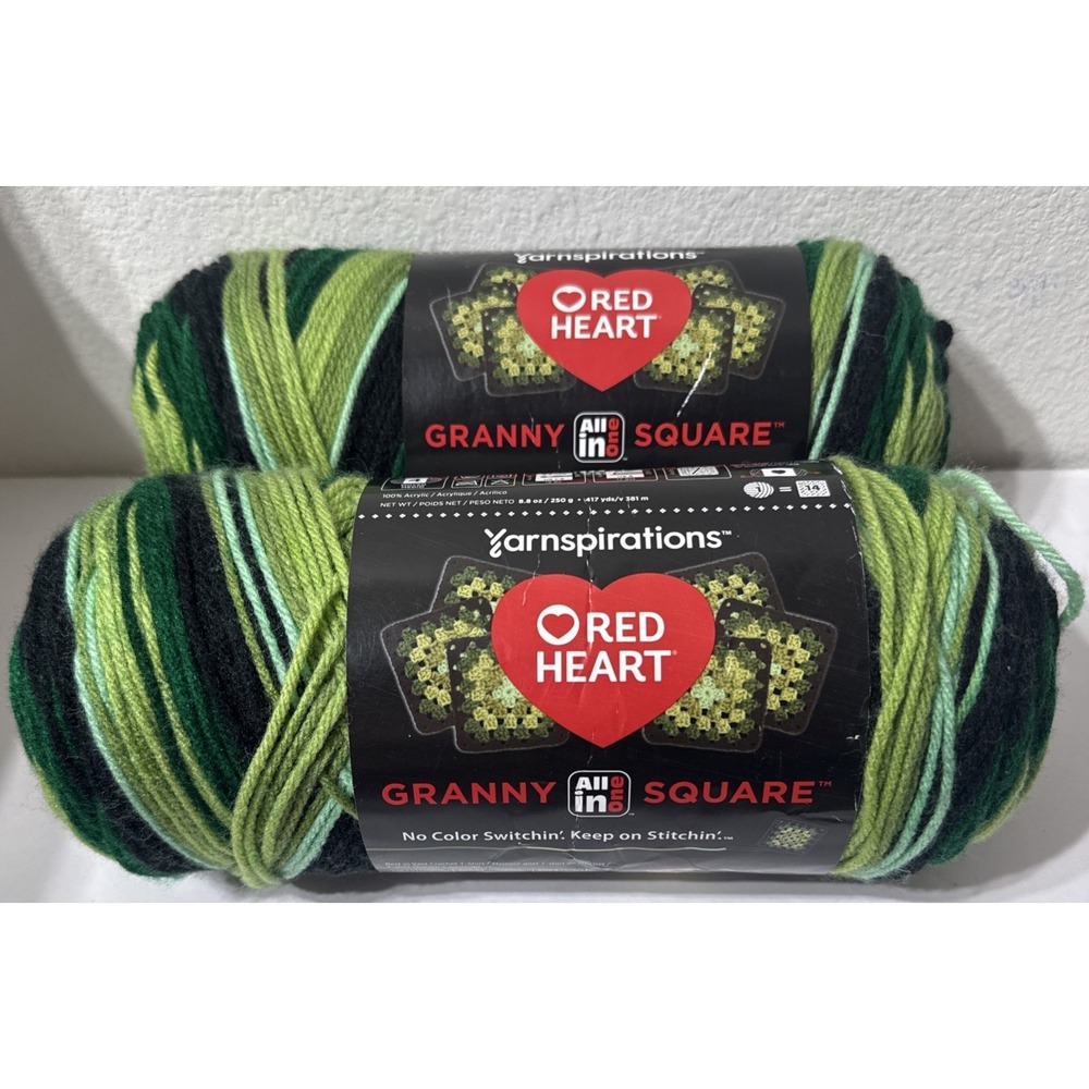 Red Heart All in One Granny Square Black Verdant Vine 2 Pack 100% Acrylic India